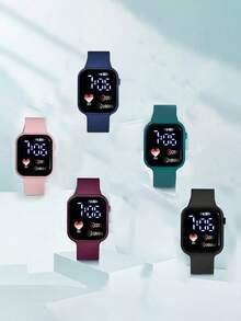 Set de 5 relojes deportivos digitales unisex con monitor de frecuencia cardíaca electrónico (sin caja) - Multicolor - Ver 16