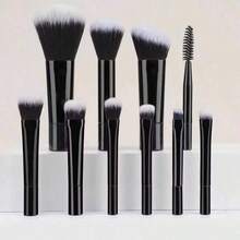 10pcs Mini Portable Makeup Brushes Set, Multi-Color Options,Brush Set,Makeup Brush Kit,Make Up Brush Set,Make Up Set Complete,Makeup Brush Set,Complete Makeup Kit,Brush Kit,Brushes Makeup Set,Makeup Gift Set,Set - 黑色 - 查看 3
