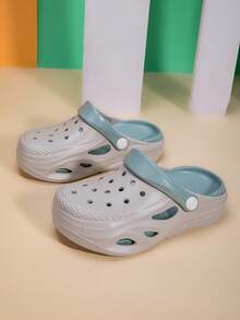 Kids Breathable Comfortable Soft Slip-On Sandals, Dual-Layer Cushioned, Non-Slip, Suitable For Indoor/Outdoor, Beach Play, Lightweight EVA Classic Sandals For Boys And Girls - 青檸色 - 查看 4