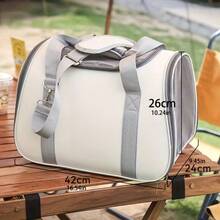 Bolso para mascotas diagonal, transpirable y portátil. Mochila para gatos plegable y transparente. Capacidad pequeña de 3 libras, capacidad grande de 10 libras - Rojo - Ver 5