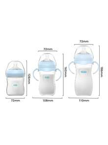 5.07盎司/8.11盎司/11.16盎司 1个装 新生儿硅胶奶瓶 - 彩色 - 查看 3
