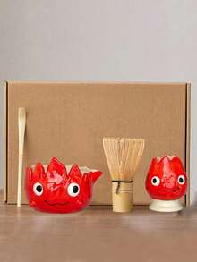 1件/2件/3件/4件套可爱火焰造型陶瓷抹茶套装,包含抹茶碗、抹茶筅、抹茶杯、搅拌器、茶勺和茶碗,可用于抹茶冲泡、甜点和糕点制作,是制作茶饮的理想工具套装。日式礼盒包装,宋代风格,抹茶筅工具套装,是送给抹茶爱好者的绝佳礼物。 - 彩色 - 查看 13