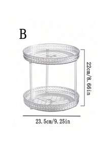 1pc Minimalist High-End Home Storage Organizer Rotating Display Rack, Vanity Makeup Cosmetics Shelf, Bathroom Countertop Perfume & Skincare Holder Tray - Transparent - View 12