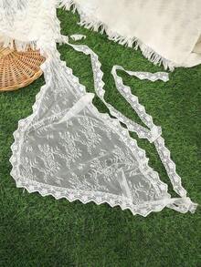 1 PC Hair Scarf, Hair Bandanas Head Kerchief, Vintage Lace Knitted Headband For Women, Headwrap For Girls, Headscarf Fall Winter Hair Accessories For Women For Vacation Outfits Woman - 彩色 - 查看 3
