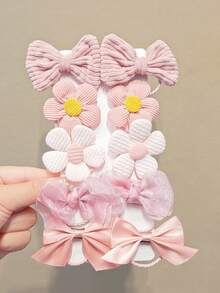 10pcs Girls Ribbon Bowknot Hair Ties, Non-Damaging Rubber Hair Bands For Ponytail, 2025 New Hair Accessories, Bow & Flower Hair Decorations, No Cardboard Packaging - Multicolor - View 14