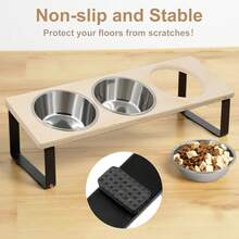 3pcs Stainless Steel Cat Raised Bowls Set, Anti-Vomiting Elevated Feeder Suitable For Small/Medium Cats - 720ml - View 8
