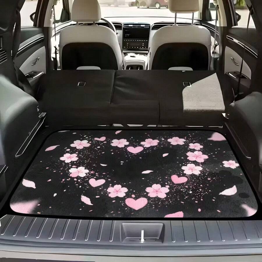 1pc Printed Trunk Mat, Essential Travel Accessory, Fits Multiple Car Models, Elegant Car Decor To Maintain Cleanliness And Dryness Of Your Trunk, Zebra Pattern Enhances Interior Ambiance, Suitable For Commuting, Road Trips And Home Use, Easy To Clean/Machine Washable/Durable Car Mat/Universal Cargo Liner