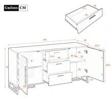 Storage Cabinets - Black + MDF - View 7