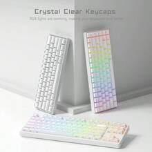 Keycaps - Keycaps White 60 65 75 Percent, Side Printed Elegant Key Caps, Custom 113 Keys OEM Profile 61/68/84/87/98/ Cherry Gateron MX Mechanical, White - trắng - Xem 4