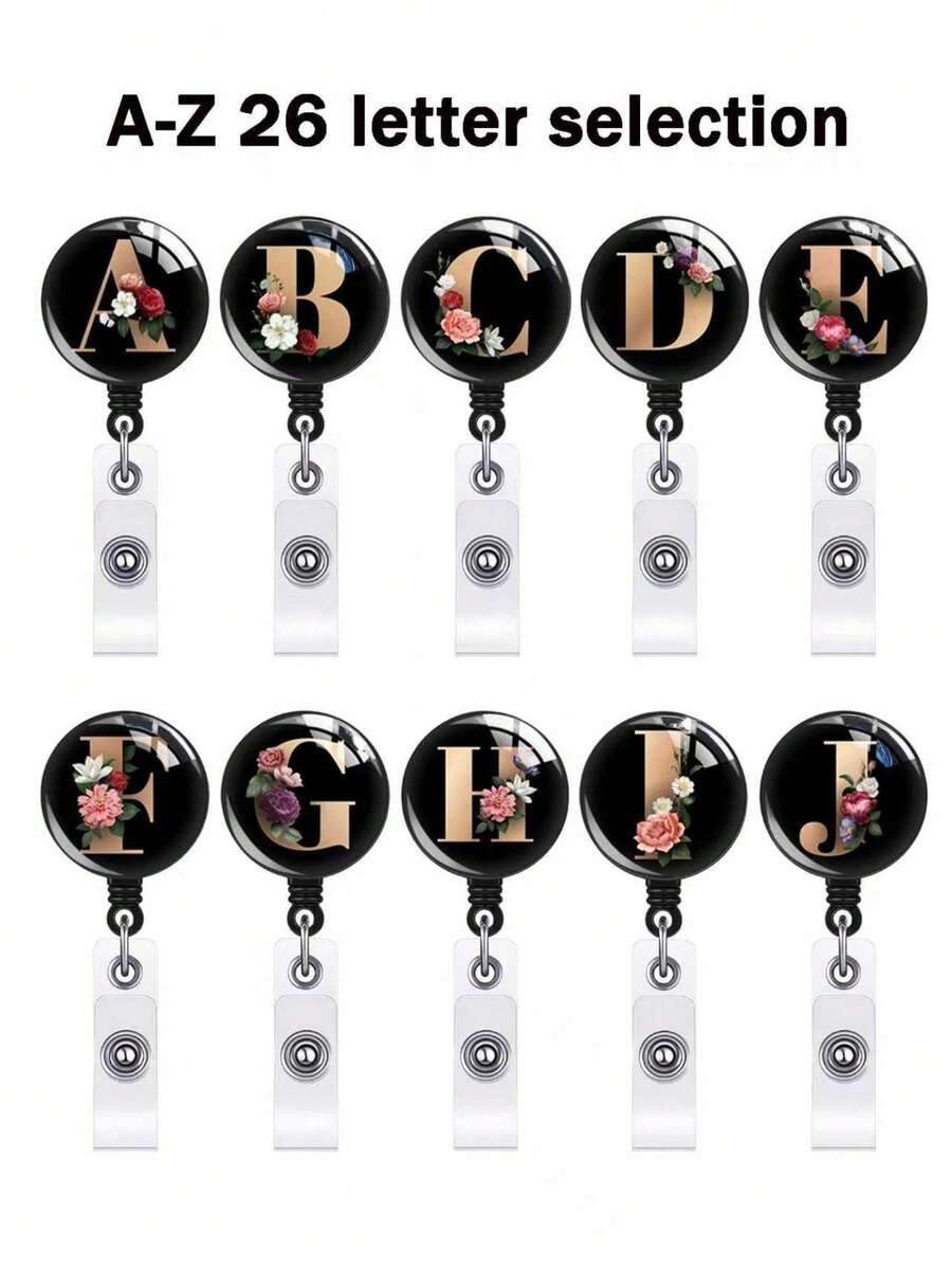 1pc Retractable ID Badge Reel With Clip, Rotating Clasp Fit For A-Z ID Cards, Suitable For Nurses, Doctors, Office Use, Back To School Identification, Meaningful Gift For Halloween, Christmas, Valentine's Day, New Year For Friends, Colleagues, Teachers, Elders - Multicolor - View 1