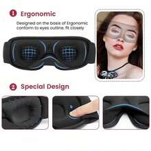 1个3D睡眠眼罩，100%遮光，柔软舒适，助眠眼罩，旅行必备，适合上学、通勤、旅行、居家等多种场合。 - 彩色 - 查看 3