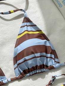 Swim Two Pieces Geometric Pattern Drawing Tropical Flower Print Casual Cute Elegant Sexy Bohemian Sash Bikini Beach Vacation Spring And Summer Season Women's Set Beach Wear Beach Women's Bikini