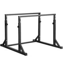 Dip-Stange, Schwerlast-Dip-Ständerstation Einstellbar 363 kg, Fitness-Workout-Dip-Bar-Station Stabilisator Parallette Liegestützständer, Parallelbarren für Krafttraining im Heim-Fitnessstudio - Parallelbarren, unten verbunden, 130 cm - Übersicht 8