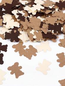 100pcs/Pack Teddy Bear Confetti, Suitable For Gender Reveal Parties, Bear Themed Birthday Parties, Table Scatter Decor, Baby Showers, Birthday Parties, Christmas, Mother's Day, Graduation Ceremonies And More - Multicolor - View 1