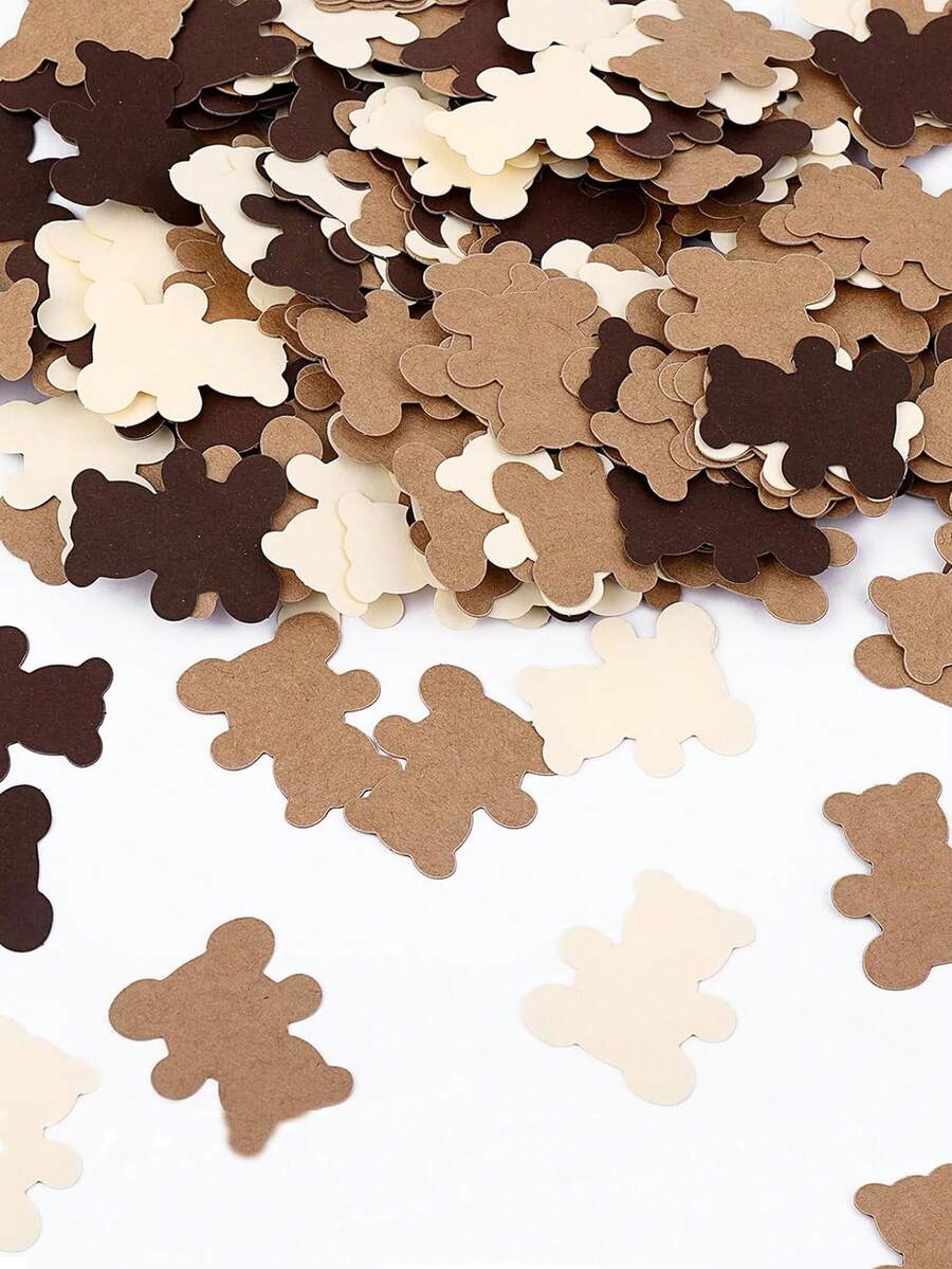 100pcs/Pack Teddy Bear Confetti, Suitable For Gender Reveal Parties, Bear Themed Birthday Parties, Table Scatter Decor, Baby Showers, Birthday Parties, Christmas, Mother's Day, Graduation Ceremonies And More - Multicolor - View 1