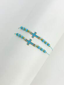 12pcs Set Handmade Adjustable Braided Jesus Cross Bracelet, Christian Religious Jewelry Suitable For Men And Women, Perfect Gift For Baptism, Daily Wear And Spiritual Inspiration - Multicolor - View 13