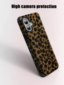 Cheetah,Leopard Print 1pc Leopard Pattern Faux Leather Anti-Fall Anti-Shock Resonance Design Soft Phone Case Compatible With Apple 17 Pro Max/16 Pro Max/16 Plus/13 Pro Max/14 Pro Max 13 14 11 12 Pro 11/15 Pro, Galaxy S24 Ultra, Resonance Design Craftsmanship, Holiday Gift