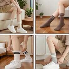 6 Paar Damen gestreifte Lässig Business Sport Lauf Fahrrad vielseitige Mode Studenten Knöchelsocken, Herbst (10 Paar/20 Paar)