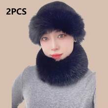 两件套户外休闲服饰 - 女士围脖和蒙古风帽子，时尚休闲装，情人节礼物 - 帽子+圍巾 - 查看 12