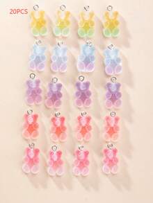 20pcs/set Resin Bear DIY Pendant - Multicolor - View 4