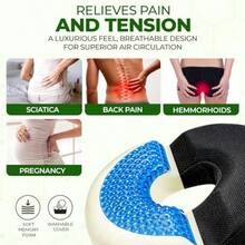 WSXC Donut Gel Sitting Pillow - Orthopedic Memory Foam For Tailbone Pain Hemorrhoid Bed Sores Postpartum Prostate Coccyx And Sciatica Pain - Black - View 3