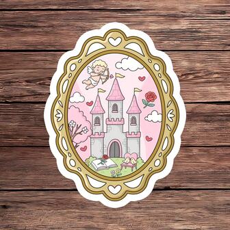 1 Pegatina "Hopeless", Calcomanía de castillo de estilo femenino para portátil, Cita de vinilo rosa de cuento de hadas, Regalo para lectores de romance, Calcomanía resistente al agua para botella, Acento lindo para vaso, Pegatina de cuaderno de en BookTok, Regalo perfecto para amantes de los cuentos de hadas, Calcomanía de Cupido dibujada a mano para coche, Estilo femenino de fácil aplicación para portátil