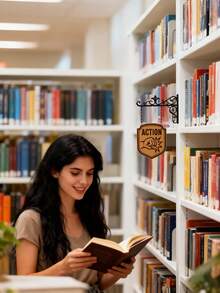 1件装 YOPPIX 书角酒馆标志牌 - 中世纪风格书架装饰，带悬挂支架，趣味书籍类型分隔牌，适用于家庭图书馆、书架整理和阅读角装饰