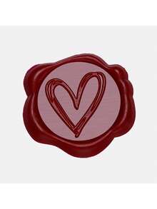10/20/30 pièces Autocollants de cachet de cire autoadhésifs, motif en forme de cœur brun-rouge, en matière plastique, sans chauffage requis, véritable cachet de cire, idéal pour les invitations, les mariages, la Saint-Valentin et les décorations de la Fête des Mères - Rouge - Voir 7