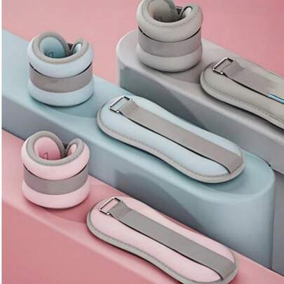 2个踝/腕负重器，适用于芭蕾舞、舞蹈和健身训练，以增强踝关节和腕关节力量。[实物略带粉色，存在色差]