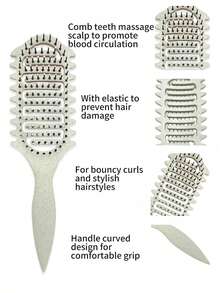 New Upgraded Curling Hair Styling Comb, With Bristles And Special Design For Curly Hair, Designed For Shaping And Styling Men And Women's Curly Hair, Reduces Pulling And Hair Separation. - Multicolor - View 5