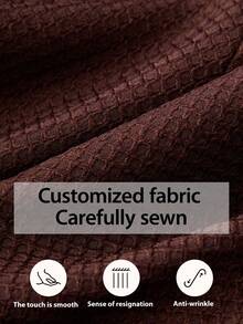 Men's Double Breasted Suit Set, Champagne Shawl Collar Waffle Texture Blazer Jacket & Matching Pants, 2-Piece Formal Wedding & Business Tuxedo - Cà phê nâu - Xem 5