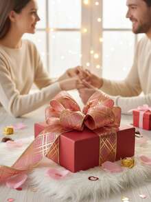 2 m de longueur Ruban imprimé DIY, ruban de décoration d'emballage cadeau - Rouleau de ruban en polyester fait main, motifs imprimés multiples disponibles, convient pour l'emballage de cadeaux, le DIY, la décoration de mariage, les fêtes et les arrangements pour les vacances - Multicolore - Voir 6