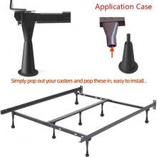 Set Of 6 High Rise Bed Frame Risers - 5 Inch Lift With Adapters For 1/2" And 3/8" Feet - Default - View 3