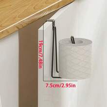 1pc Toilet Paper Holder Iron Art Roll Paper Rack Wall Mounted Hook Tissue Box For Bathroom Bathroom Accessories Bathroom Tools - Silver - View 9