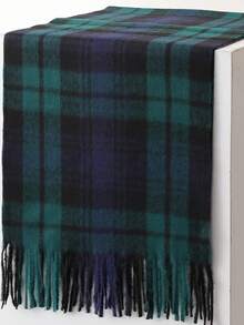 1条秋冬新款情侣英伦风格子流苏窄款保暖围巾，时尚街头轻盈仿羊绒高品质柔软舒适披肩，适合日常使用，尺寸：30厘米*180厘米（购买前请查看产品尺寸详情） - 卡其色 - 查看 11