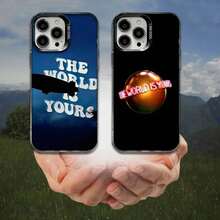 La Funda de Teléfono "El Mundo Es Tuyo" para 17,16,15,14,13,12,11,Pro,Max,Plus, Anticaída Negra Mate Dura - Z3 - Ver 3
