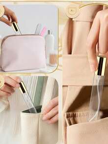 Transparent Glass Perfume Sample Bottle With Gold Pump Head, Mini Fine Mist Sprayer, Portable Essential Oil Spray Bottle, Empty Bottle, Facial Mist, Moisturizing Bottle, Travel Size Cosmetic Container, Refillable Bottle, Clean And Hygienic, Essential For Travel And Business - Multicolor - View 7