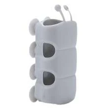 5 piezas Soporte de ducha de silicona gris - 3.46x1.69 pulgadas Montaje en pared con ventosa sin taladrar, accesorios de baño desmontables de fácil instalación - Multicolor - Ver 5