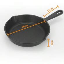 Modern Innovations迷你黑色铸铁煎锅，预先养护，适用于烘焙饼干/布朗尼或煎鸡蛋，兼容电磁炉、电炉、燃气灶和陶瓷炉。 - 黑色 - 查看 10