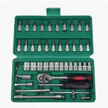 46pcs Premium Professional Tool Kit, Ratchet Wrench Set, Torque Wrench, Auto Parts Repair Mechanical Tool Kit And Household Mechanical Kit, Suitable For Car And Bicycle Repair - Random Color - View 4