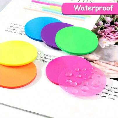 8pcs Transparent Waterproof Index Stickers - Round Sticky Notes 20pcs/Pack, Aesthetic Markers For Office And School Supplies, Ideal For Organizing Notes And Tasks, Note Organization | Aesthetic Markers | Waterproof Sticky Notes School Supplies Stationery Stationery Supplies Sticky Notes Self-Adhesive Notes Back To School Season
