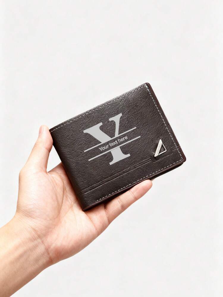 Personalized Custom Name Wallet,Men's Wallet With Text,PU Leather Wallet,Gift For Dad,Anniversary - Birthday Gift For Him, Father's Day Gift - Multicolor - View 4
