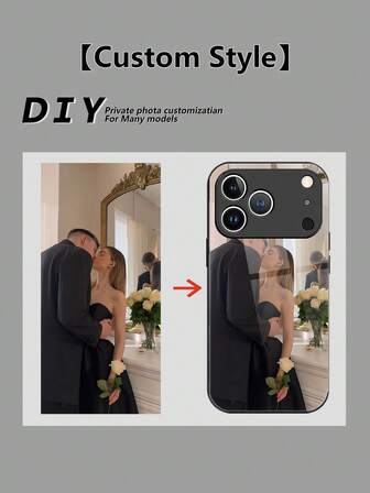 Capa de celular personalizável com foto de casal/família, em metal pintado e vidro temperado. Compatível com Samsung S24 Ultra/S25 Ultra e Apple 17 Pro Max/16 Pro Max/15 Pro/14 Plus/13 Pro/12 Pro Max/11/Xs Max/8/7/6 Plus. Crie seu próprio design com sua foto (selfie, família, pet, amigo). Presente perfeito para o Dia das Mães.