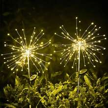 1pc 90/120/150 LED Solar Powered Firework Lights, Suitable For Outdoor, Garden, Patio, Wedding, Proposal, Lawn Path, Camping, Holiday, Park, Picnic, Party Decoration [Solar Powered]