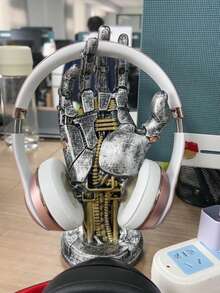 1个赛博朋克3D打印游戏手柄/耳机支架 - 多功能桌面收纳架，适用于游戏手柄和手机 | 机械风格装饰 | 完美适用于家庭和办公室，5，游戏配件，展示柜，桌面装饰，男友礼物，腕带礼物 - 彩色 - 查看 9