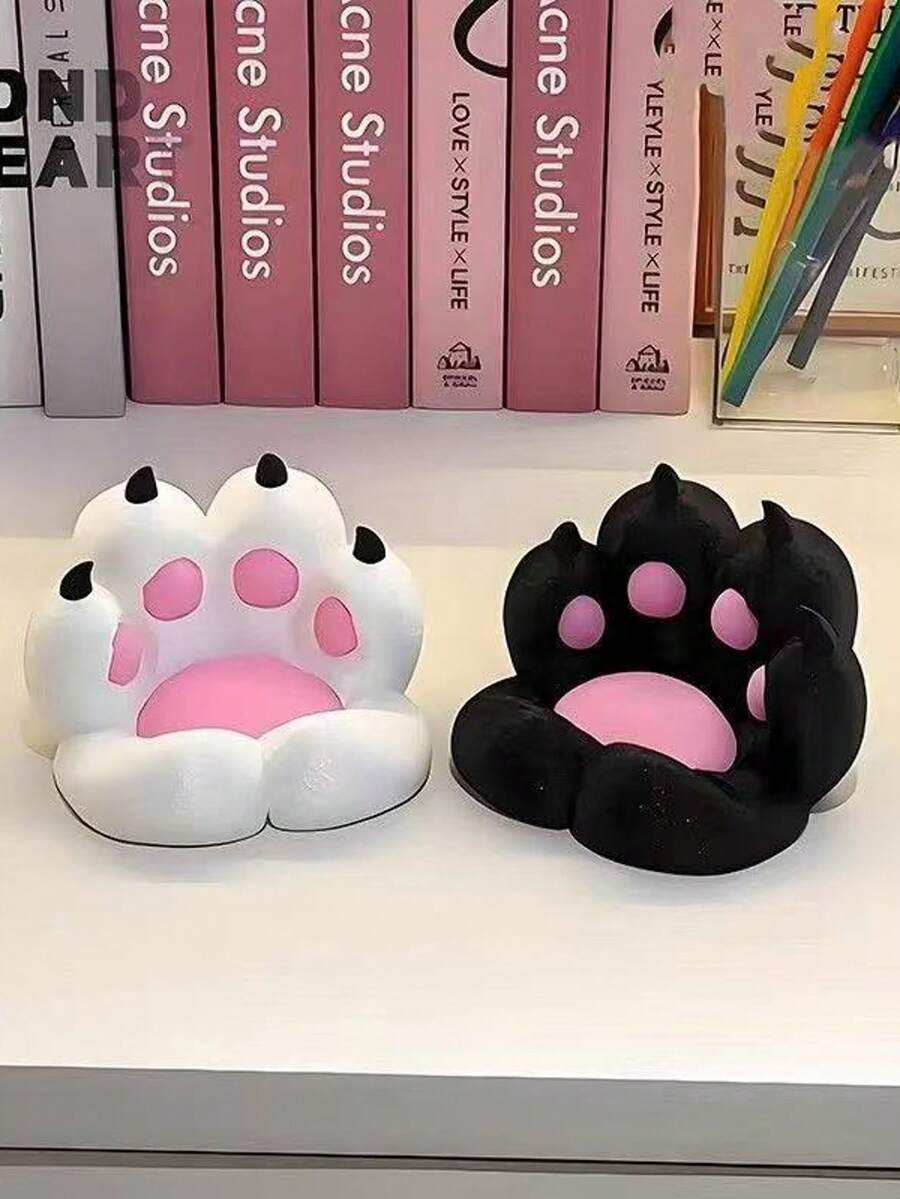 1个可爱猫爪加厚耐用手机支架，简约塑料动漫女孩桌面伴侣 - 彩色 - 查看 1