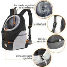 Bolsa portátil para Mascotas Mochila Frontal,Mochila Frontal Respirable para Perros,Fácil de Limpiar, Carga MAX 5-11kg, Adecuado para Salir, Andar en Bicicleta (Negro, )(negro Large) - Multicolor - Ver 4