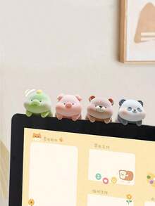 1pc Cute Animal Figure Desk Decor - Miniature Statue For Computer Monitor, Healing Decor For Office & Home, Small Gift For Friends, Room & Car Decoration - 彩色 - 查看 12