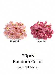 50pcs Artificial Cherry Blossoms And 5000pcs Water Beads Set, For Vase Decor, Vase Filler, Floating Candle Center Decor, DIY Wedding Decor, Valentine's Day Decor, Theme Party, Bar & Restaurant Decor, Home Decor, Room Decor, Glass Vase Decor