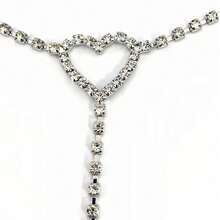 1pc Bikini Heart Thong Crystal Body Chain Wholesale Sexy Charm Rhinestone - Silver - View 2